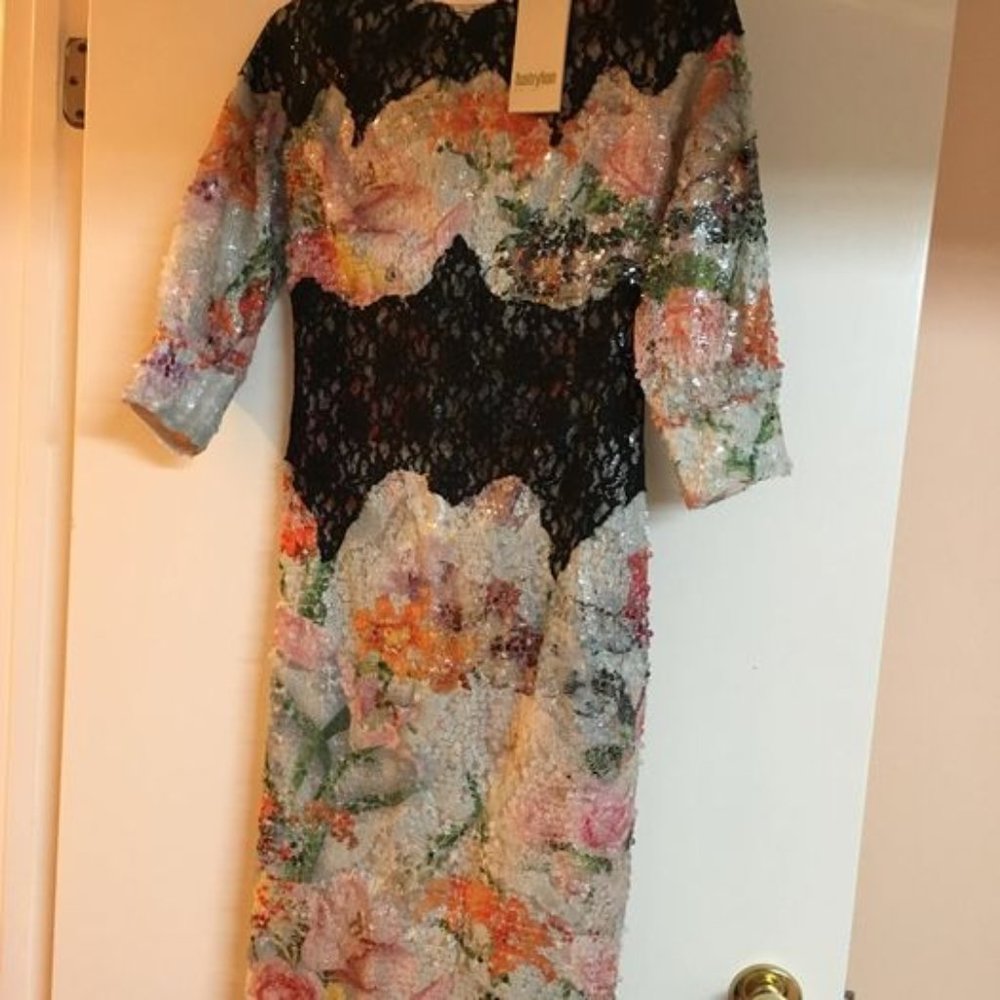 MASKA Sequin and embroidered evening dress